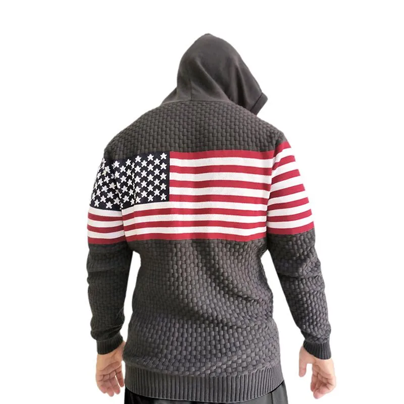 Mens Hooded Sweatshirt Casual Long Sleeve Drawstring Waffle Knit Pullover Hoodies G710