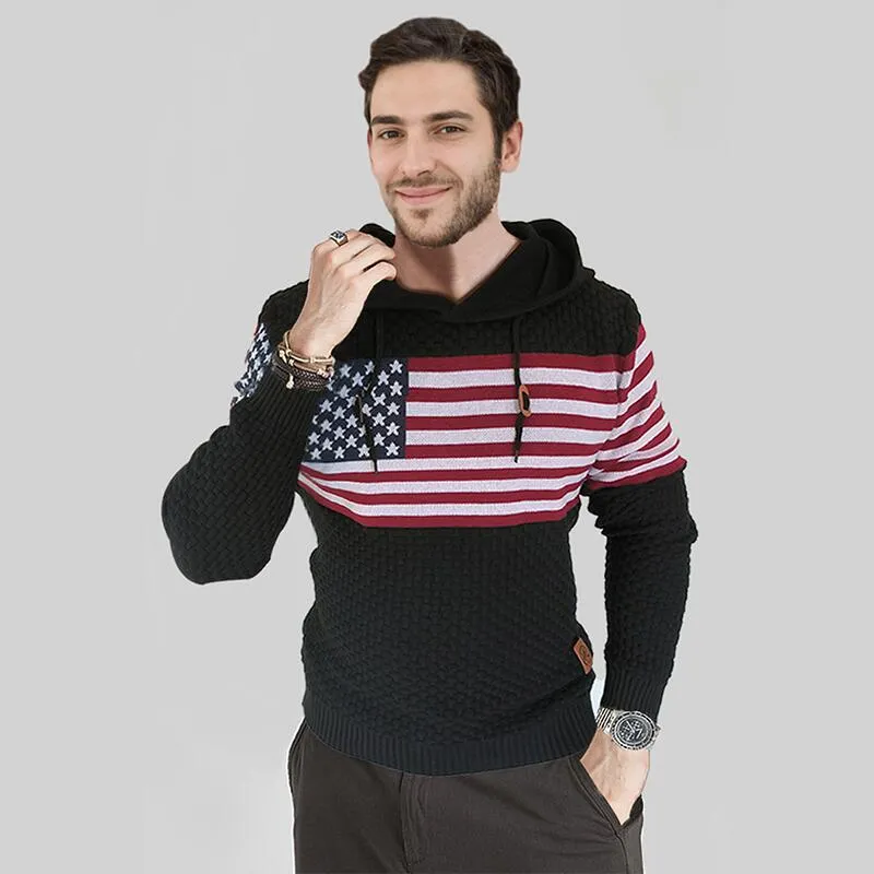 Mens Hooded Sweatshirt Casual Long Sleeve Drawstring Waffle Knit Pullover Hoodies G710