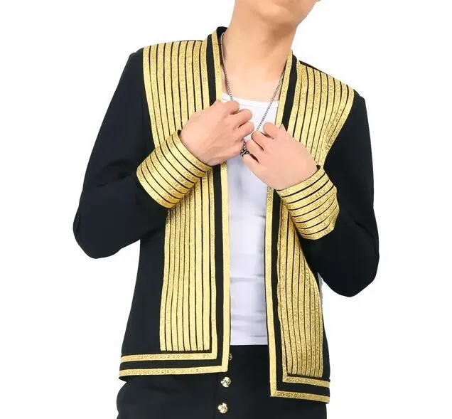Men's jazz dance coats blazers night club model show stage performance ds dj singers host coats professional dance tops and jackets