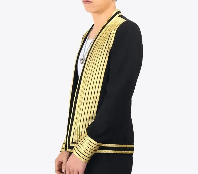 Men's jazz dance coats blazers night club model show stage performance ds dj singers host coats professional dance tops and jackets
