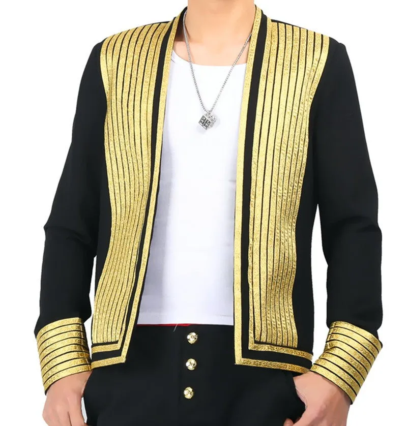 Men's jazz dance coats blazers night club model show stage performance ds dj singers host coats professional dance tops and jackets