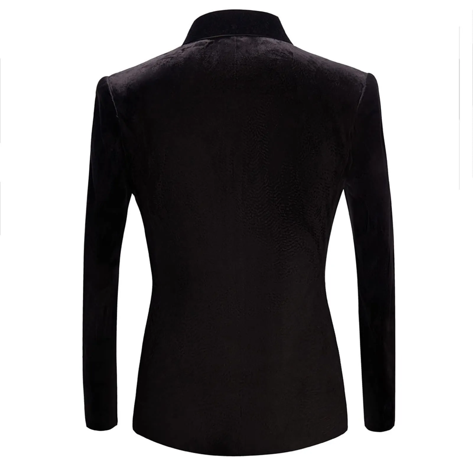 Men's Premium Velvet Blazer Jacket Slim Fit Solid Shawl Lapel Tuxedo Suit One Button Dinner Party Prom Sport Coat (Black,XX-Large)