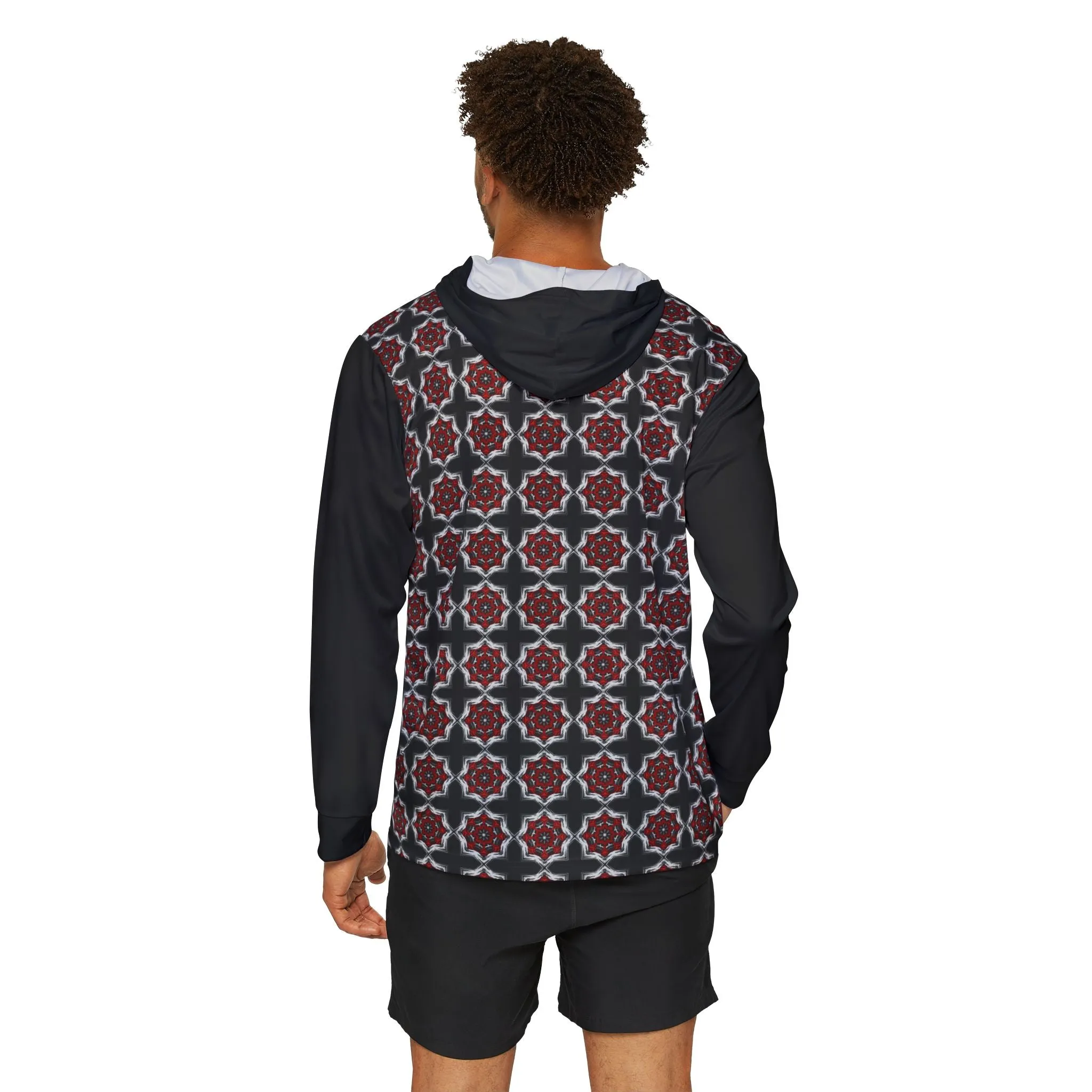 Men's Sports Warmup Hoodie  - Red and Black
