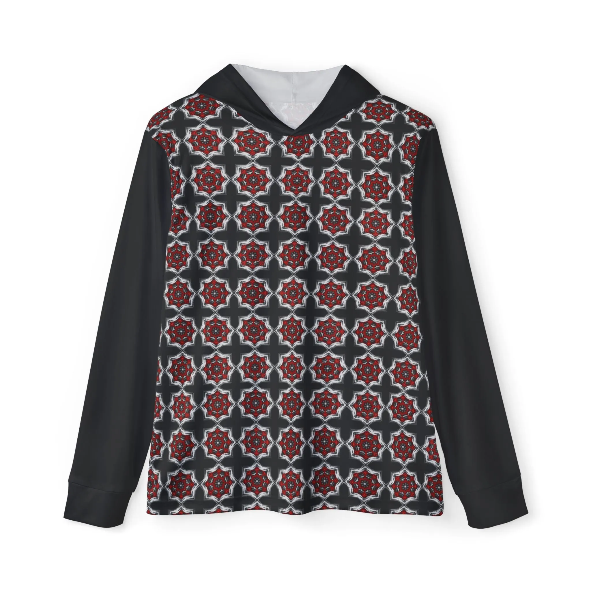 Men's Sports Warmup Hoodie  - Red and Black