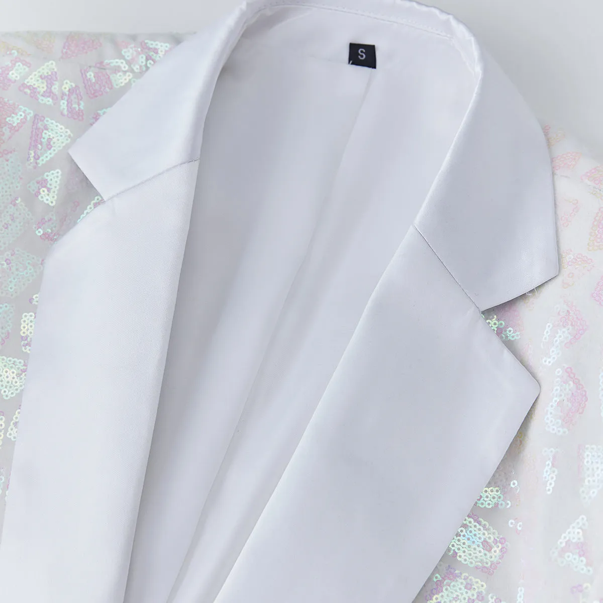 Men's Triangular Sequins Jazz Dance Blazers White Green Red Blue Gold Shiny Singers Host  Chor Party Dress Up Coats Band Performance Jackets for Man