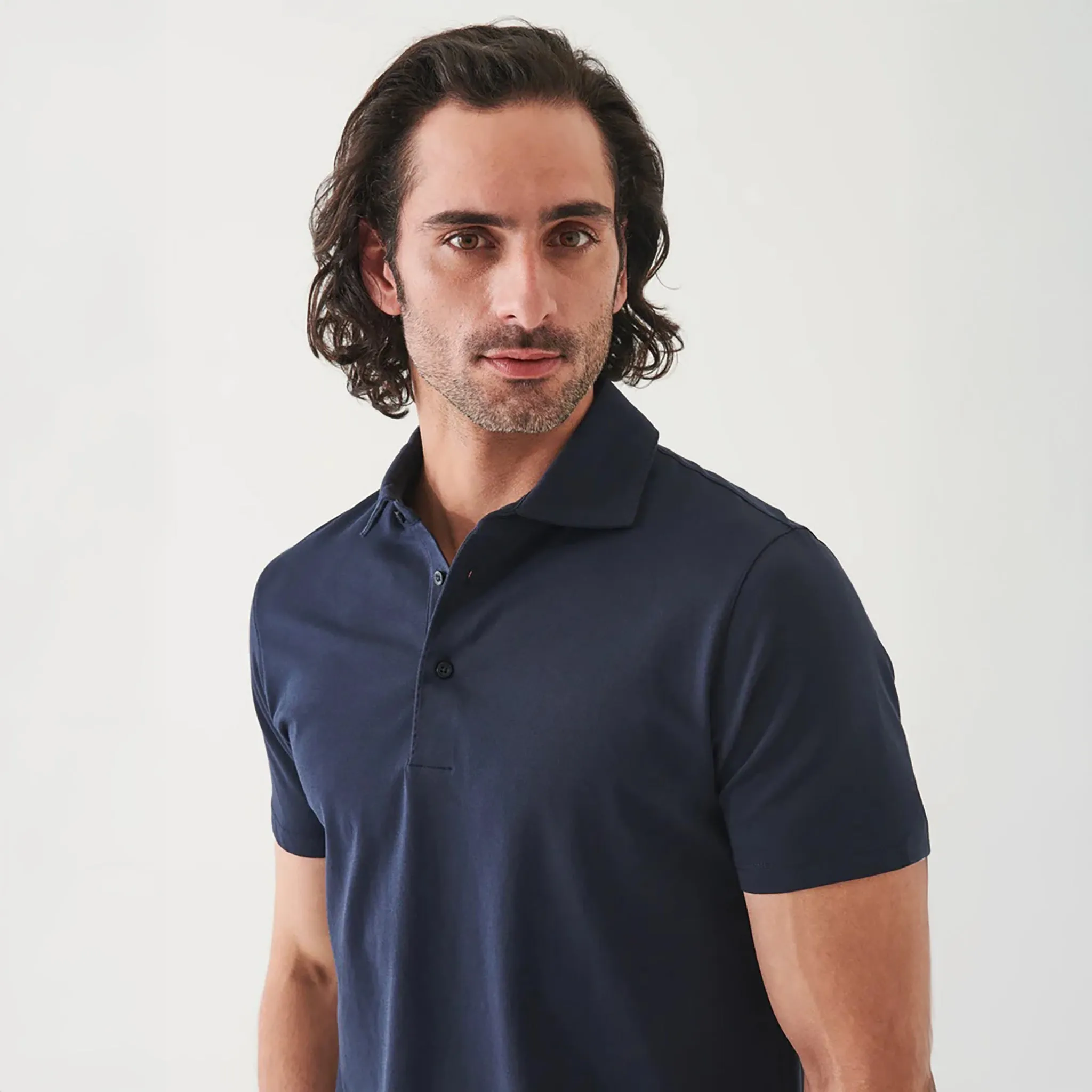 Midnight Iconic Pima Cotton Stretch Short Sleeve Polo - Patrick Assaraf