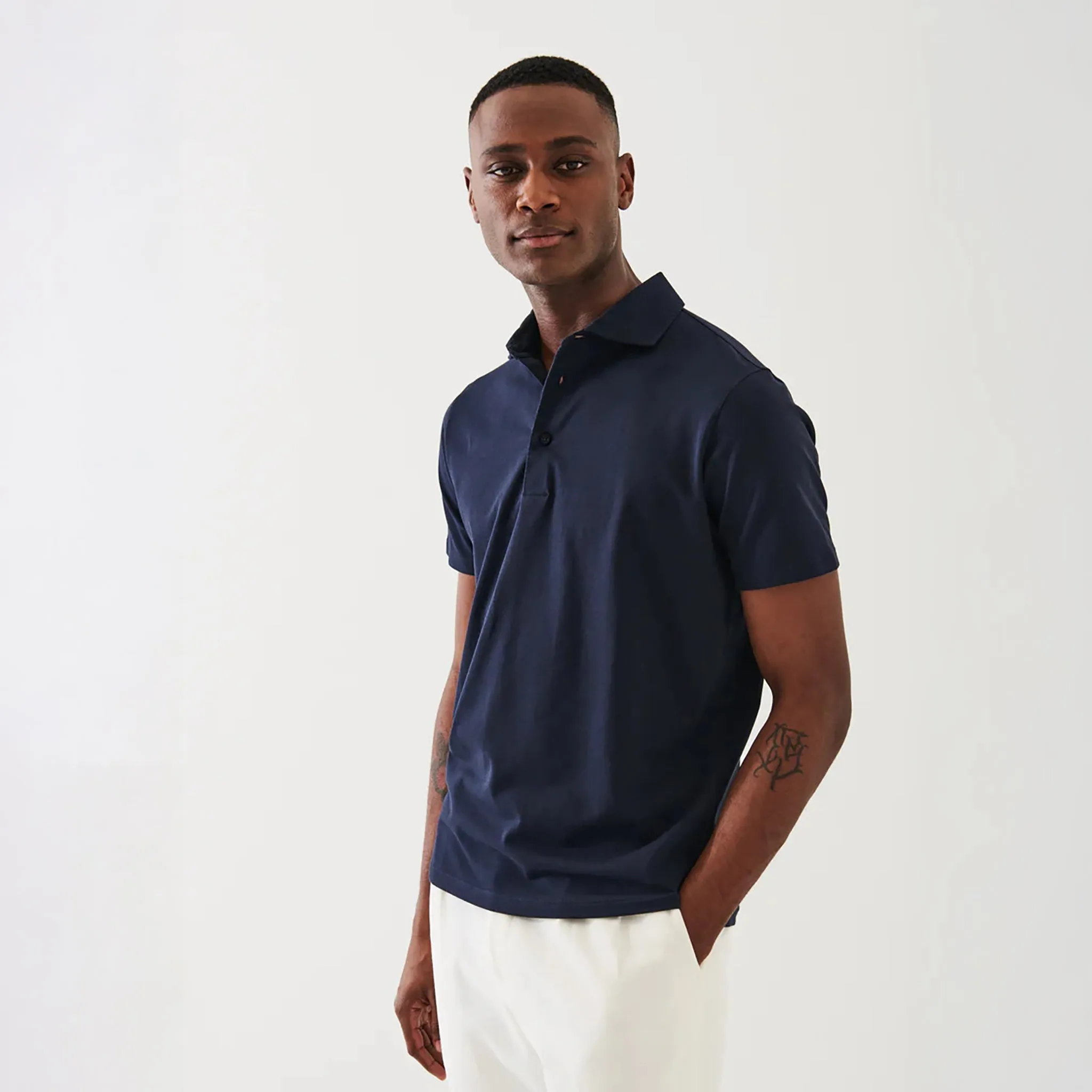 Midnight Iconic Pima Cotton Stretch Short Sleeve Polo - Patrick Assaraf