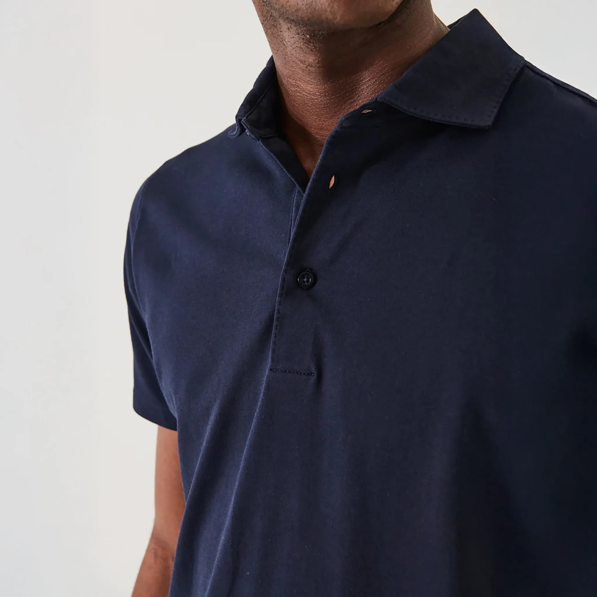 Midnight Iconic Pima Cotton Stretch Short Sleeve Polo - Patrick Assaraf