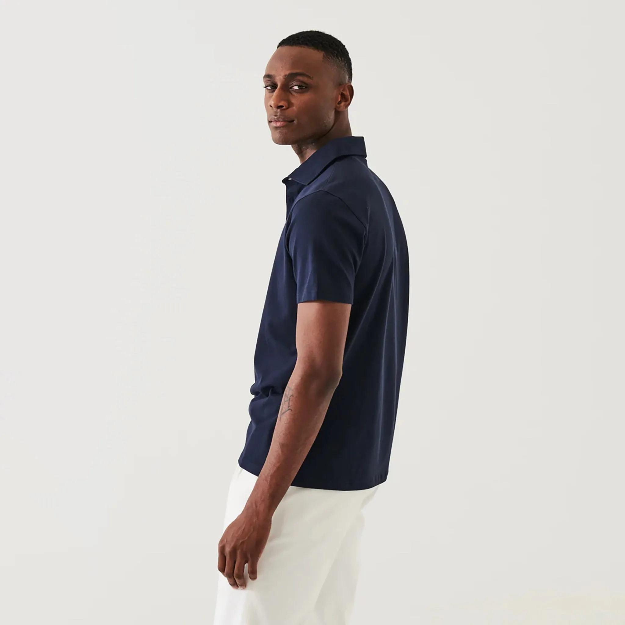 Midnight Iconic Pima Cotton Stretch Short Sleeve Polo - Patrick Assaraf