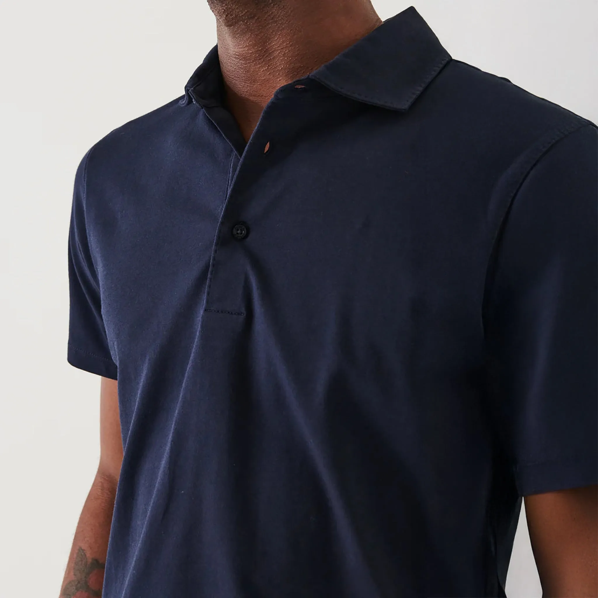 Midnight Iconic Pima Cotton Stretch Short Sleeve Polo - Patrick Assaraf