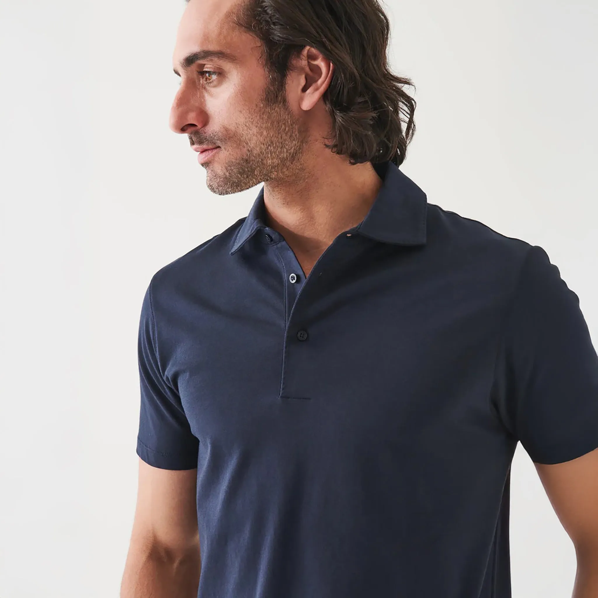 Midnight Iconic Pima Cotton Stretch Short Sleeve Polo - Patrick Assaraf