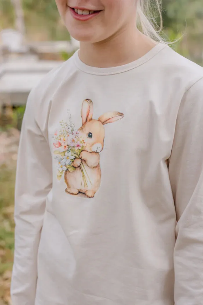 Milky | Bunny Bouquet Long Sleeve Tee | Sizes 2-7