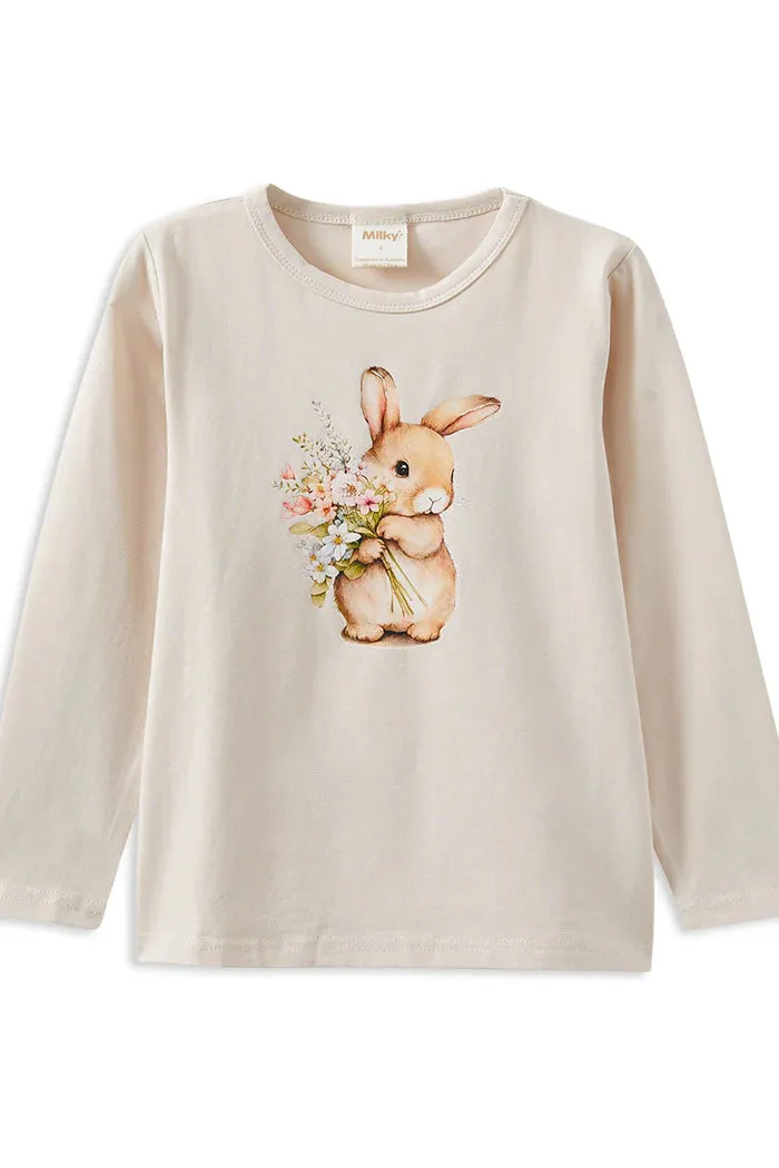 Milky | Bunny Bouquet Long Sleeve Tee | Sizes 2-7