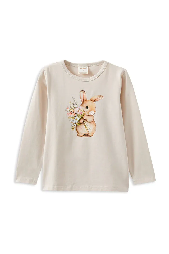Milky | Bunny Bouquet Long Sleeve Tee | Sizes 2-7