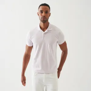 Misty Rose Contrast Placket Iconic Pima Cotton Stretch Polo Shirt - Patrick Assaraf