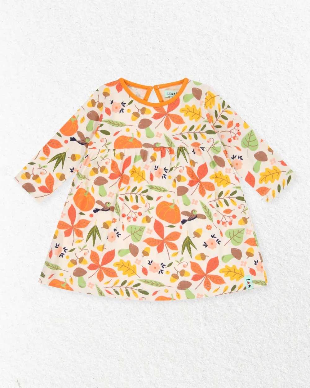 Multicoloured Autumn Floral Print Dress And Legging Set