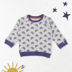 Multicoloured Bicycle Print Sweatshirt
