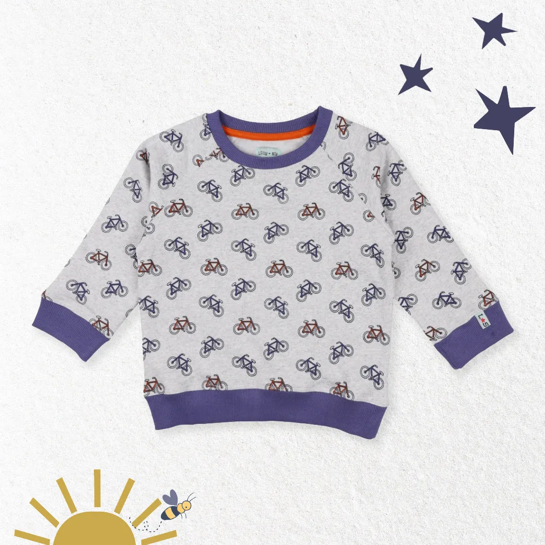 Multicoloured Bicycle Print Sweatshirt