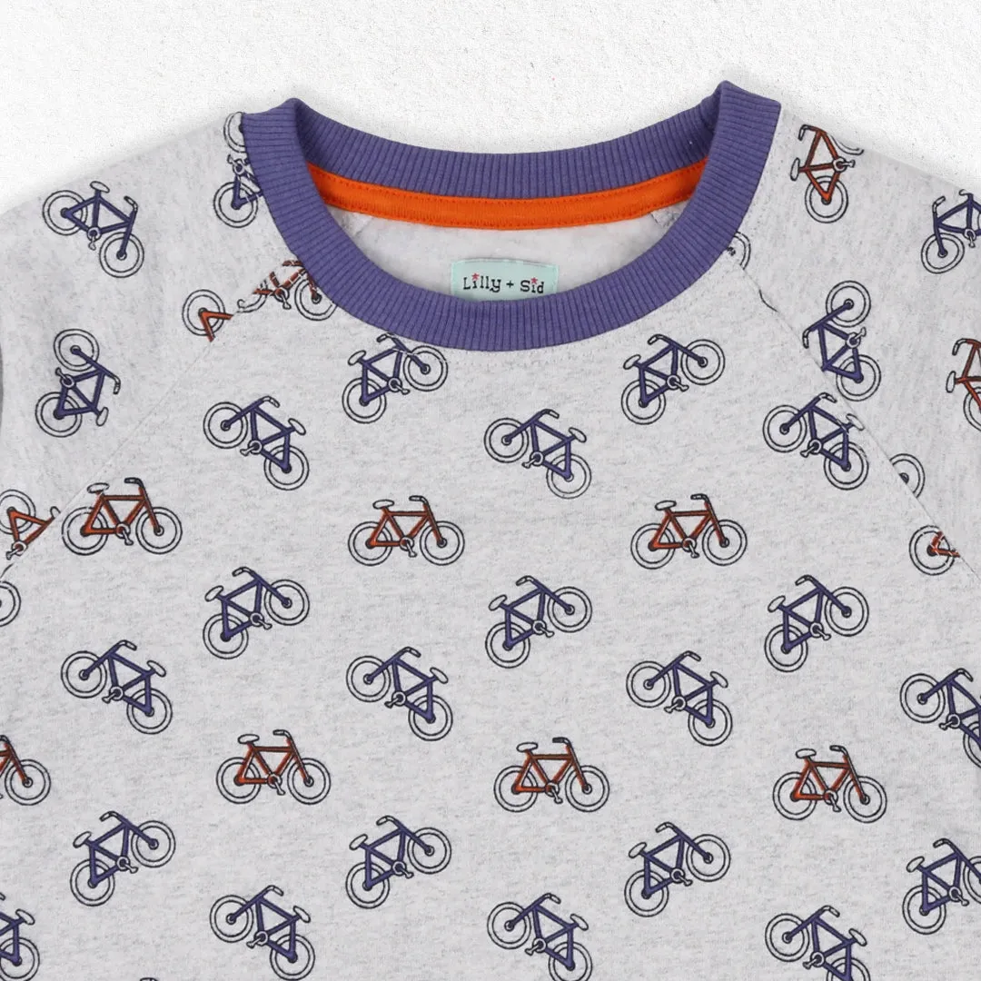 Multicoloured Bicycle Print Sweatshirt