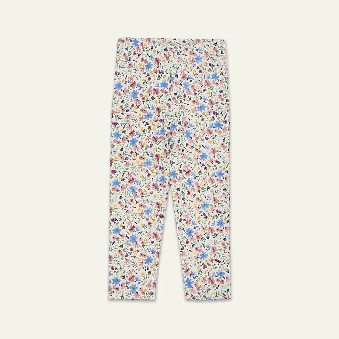 Multicoloured Stripe And Floral Print Leggings - 2 Pack