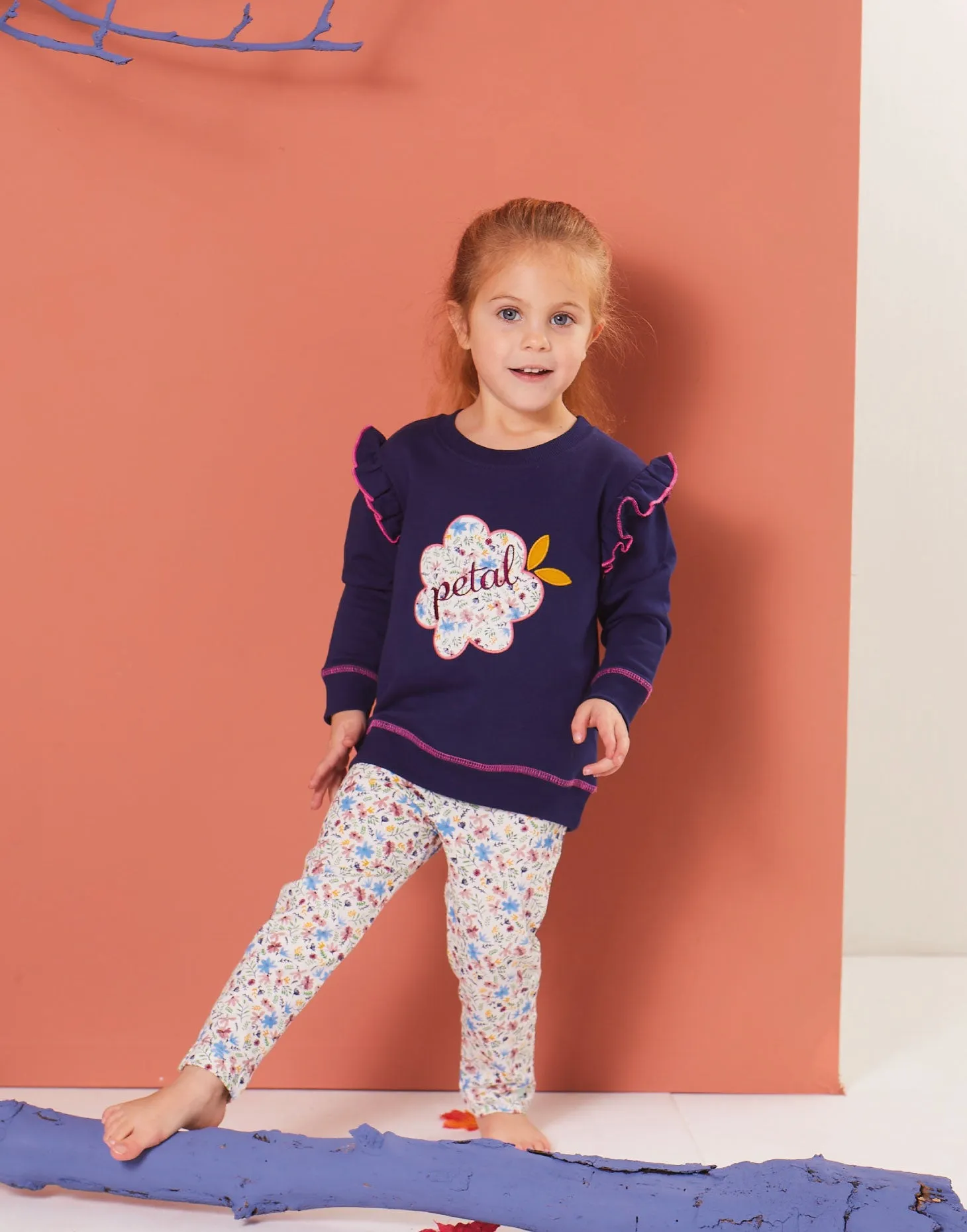 Multicoloured Stripe And Floral Print Leggings - 2 Pack