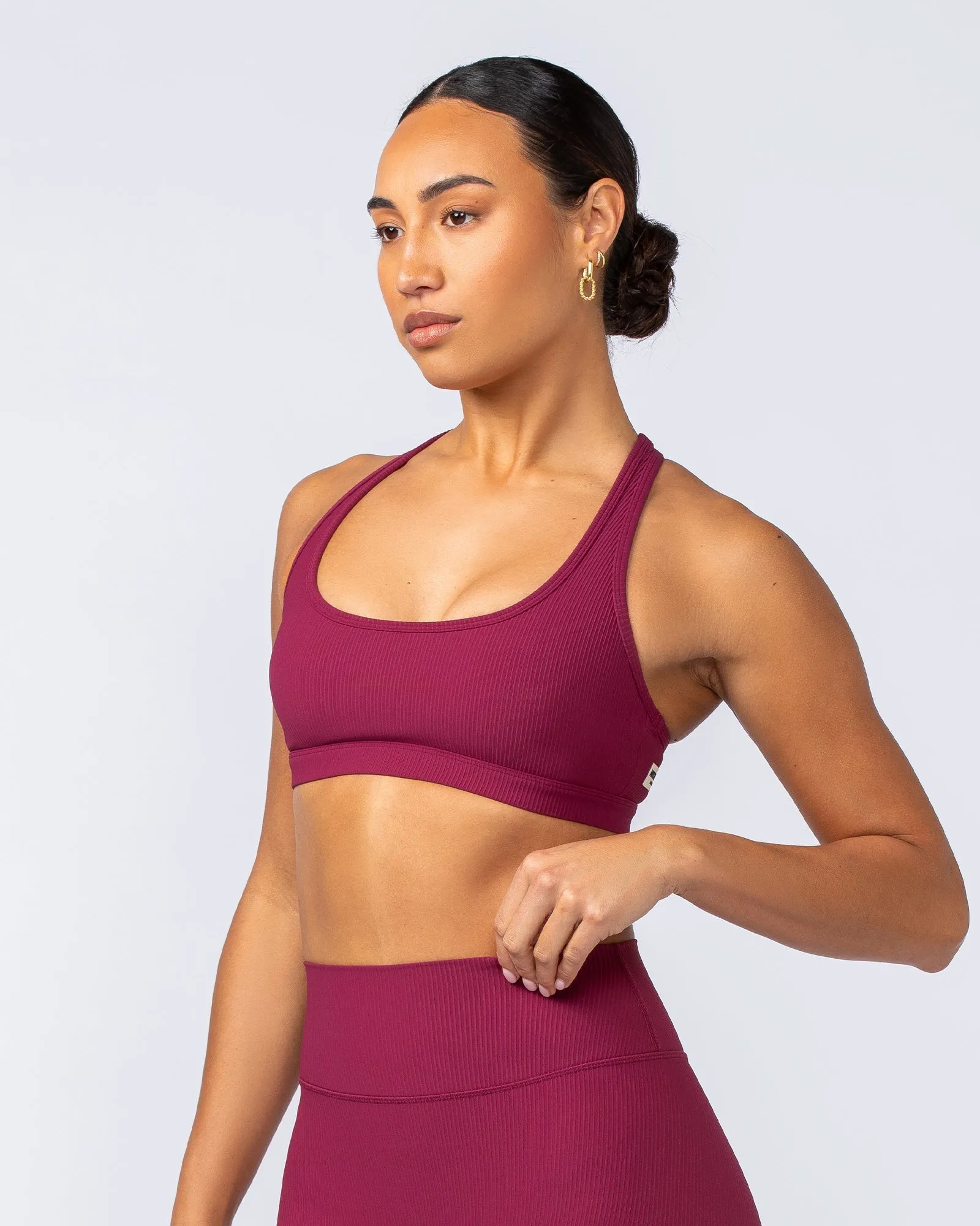 Muscle Nation | Drew Rib Bra - Rose