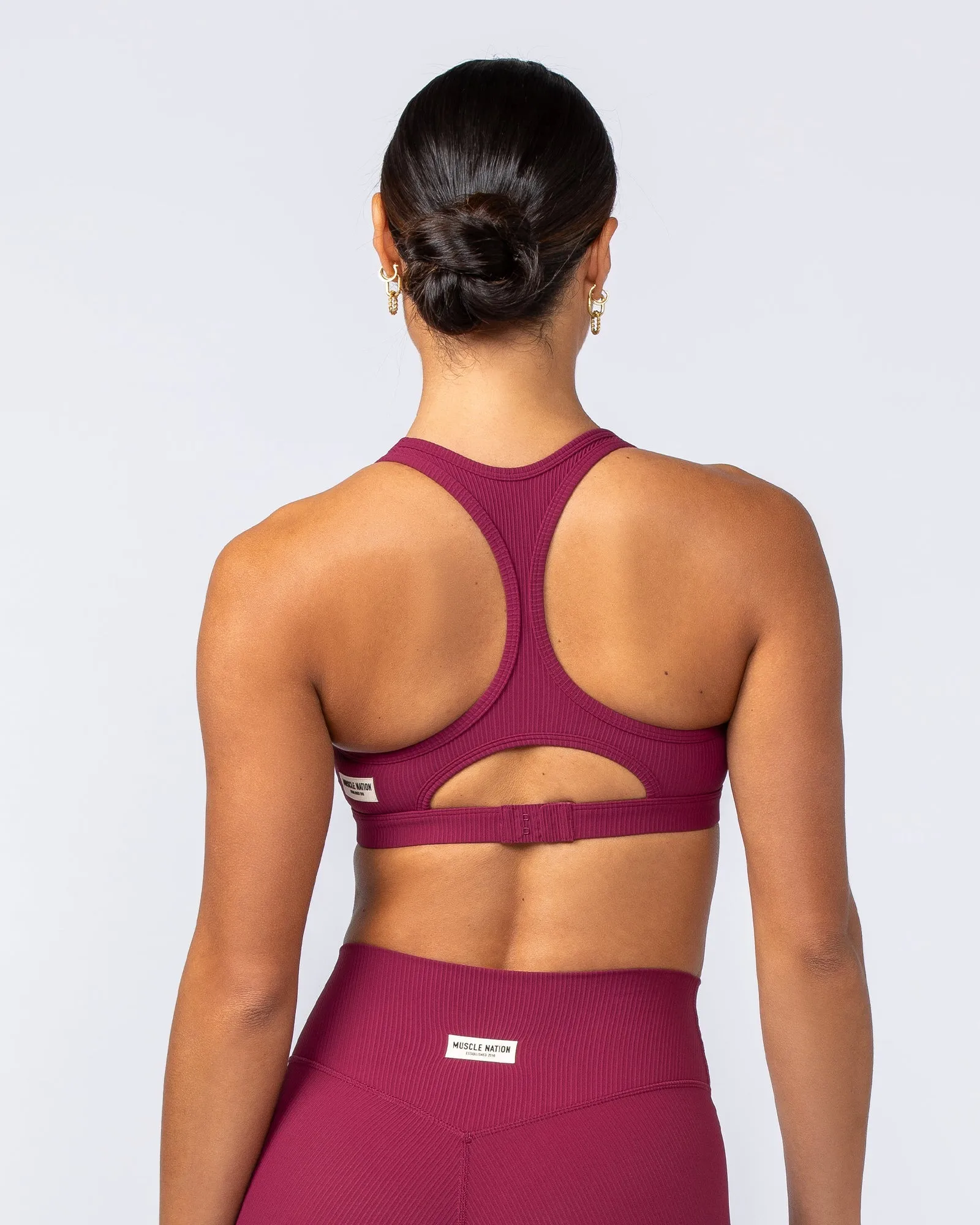 Muscle Nation | Drew Rib Bra - Rose
