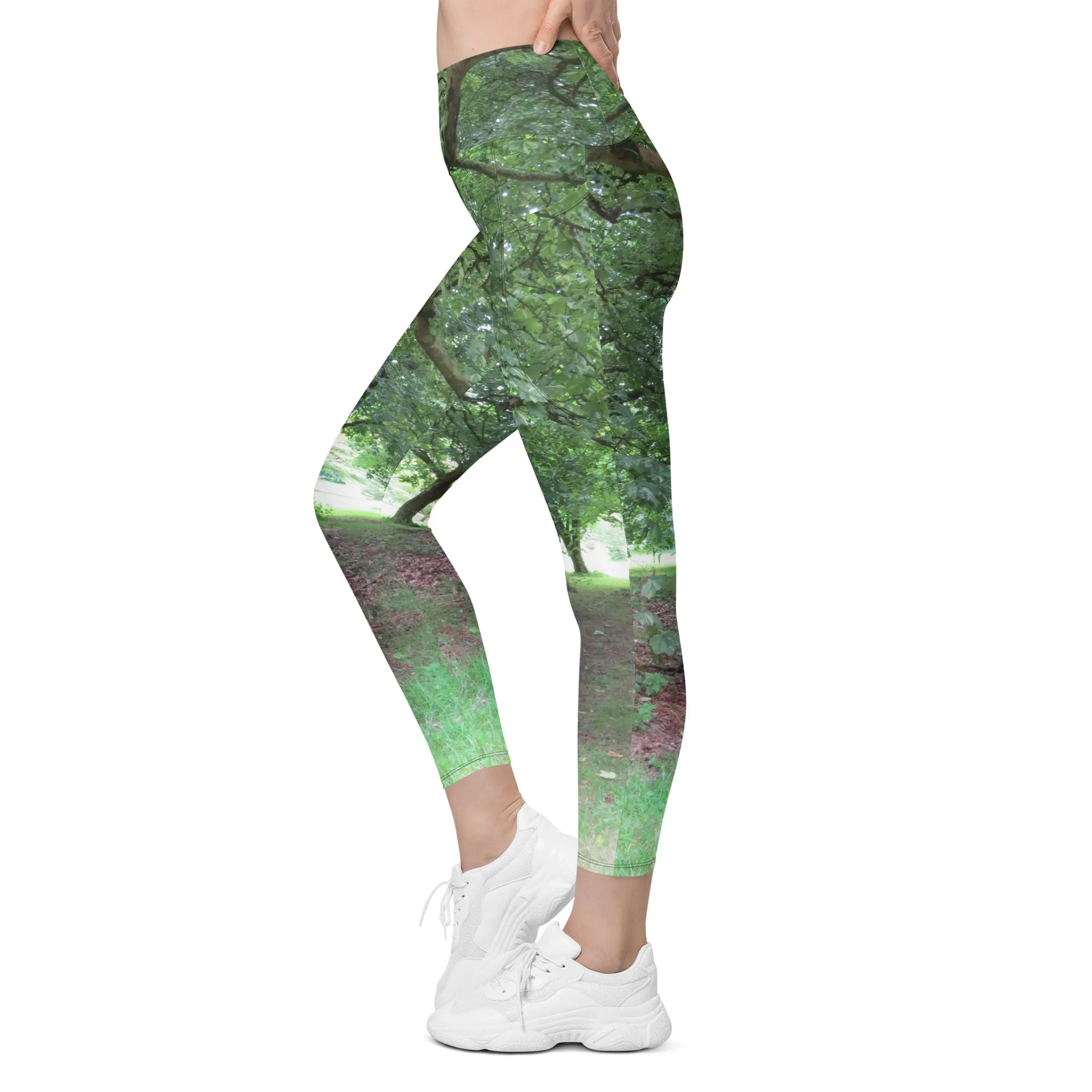 Nature: Legendary Irish Castle Grounds Leggings Straight Waist with Pockets