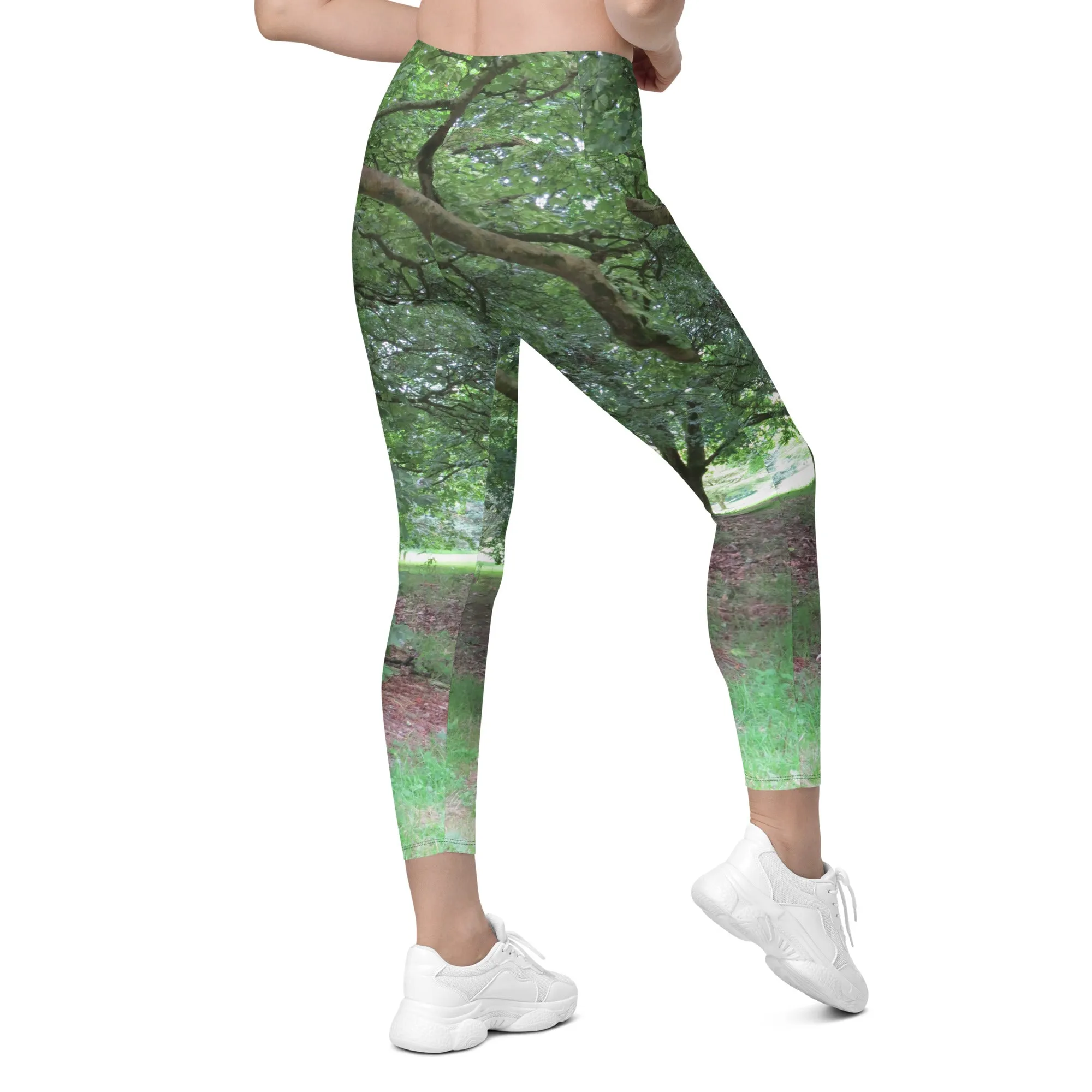 Nature: Legendary Irish Castle Grounds Leggings Straight Waist with Pockets