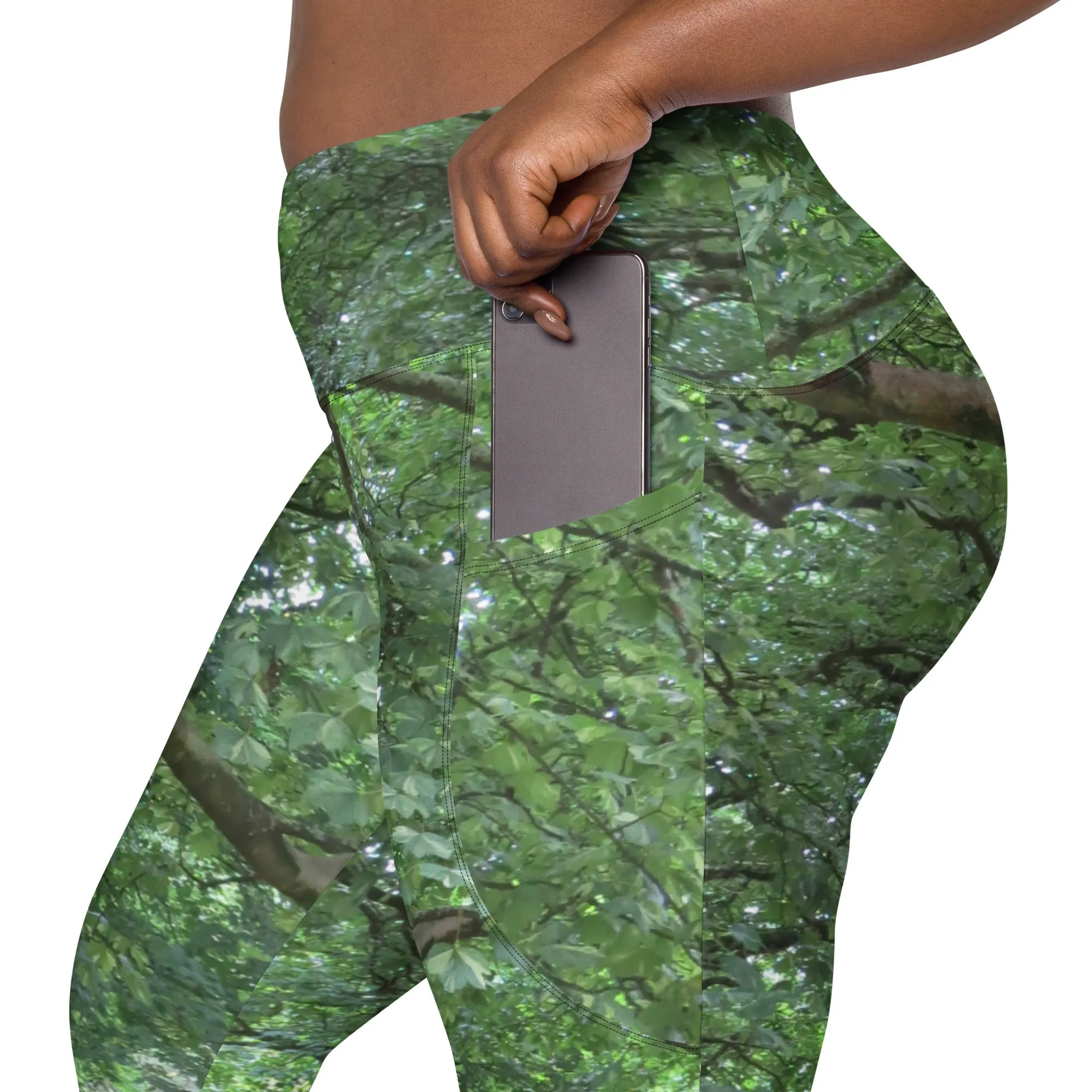Nature: Legendary Irish Castle Grounds Leggings Straight Waist with Pockets
