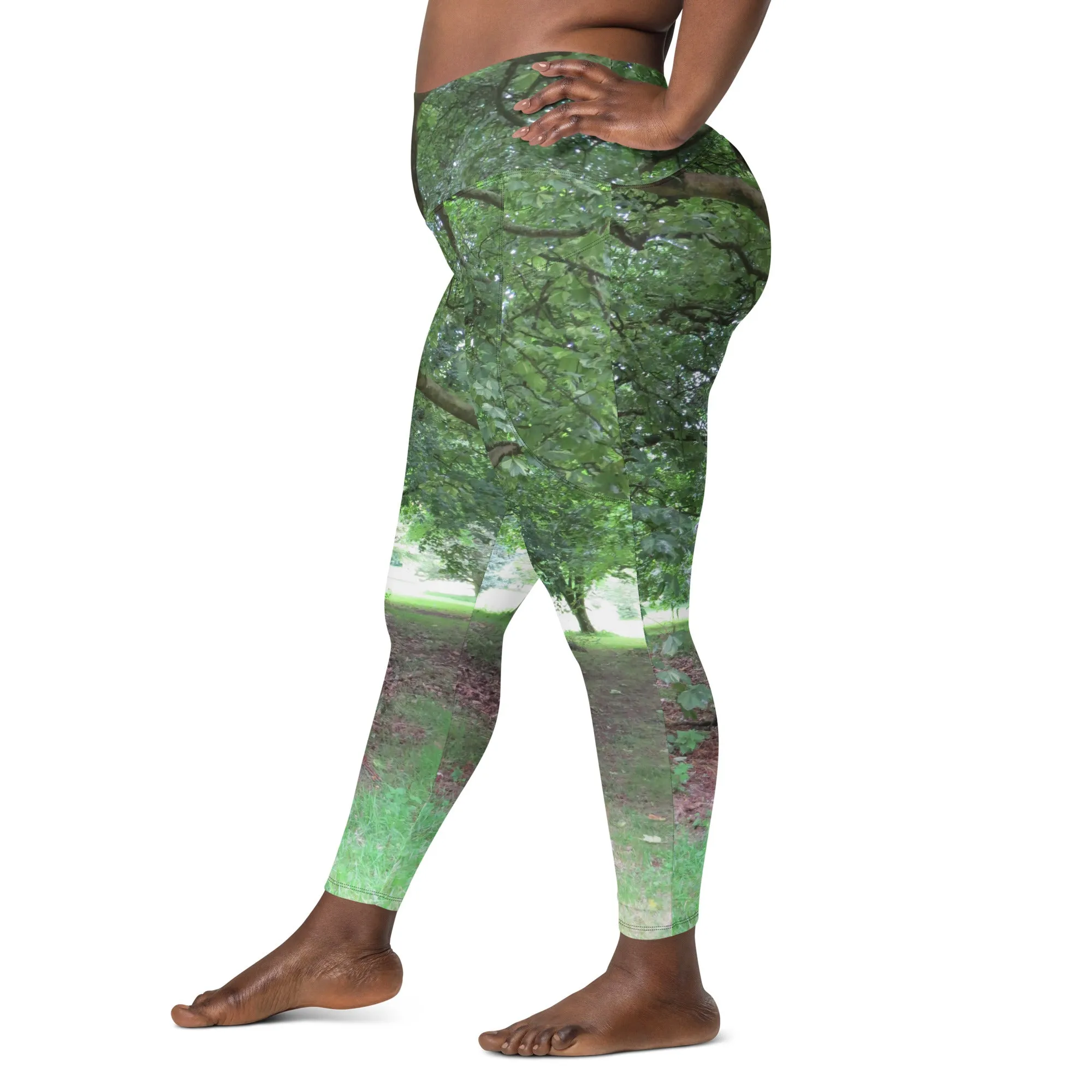 Nature: Legendary Irish Castle Grounds Leggings Straight Waist with Pockets