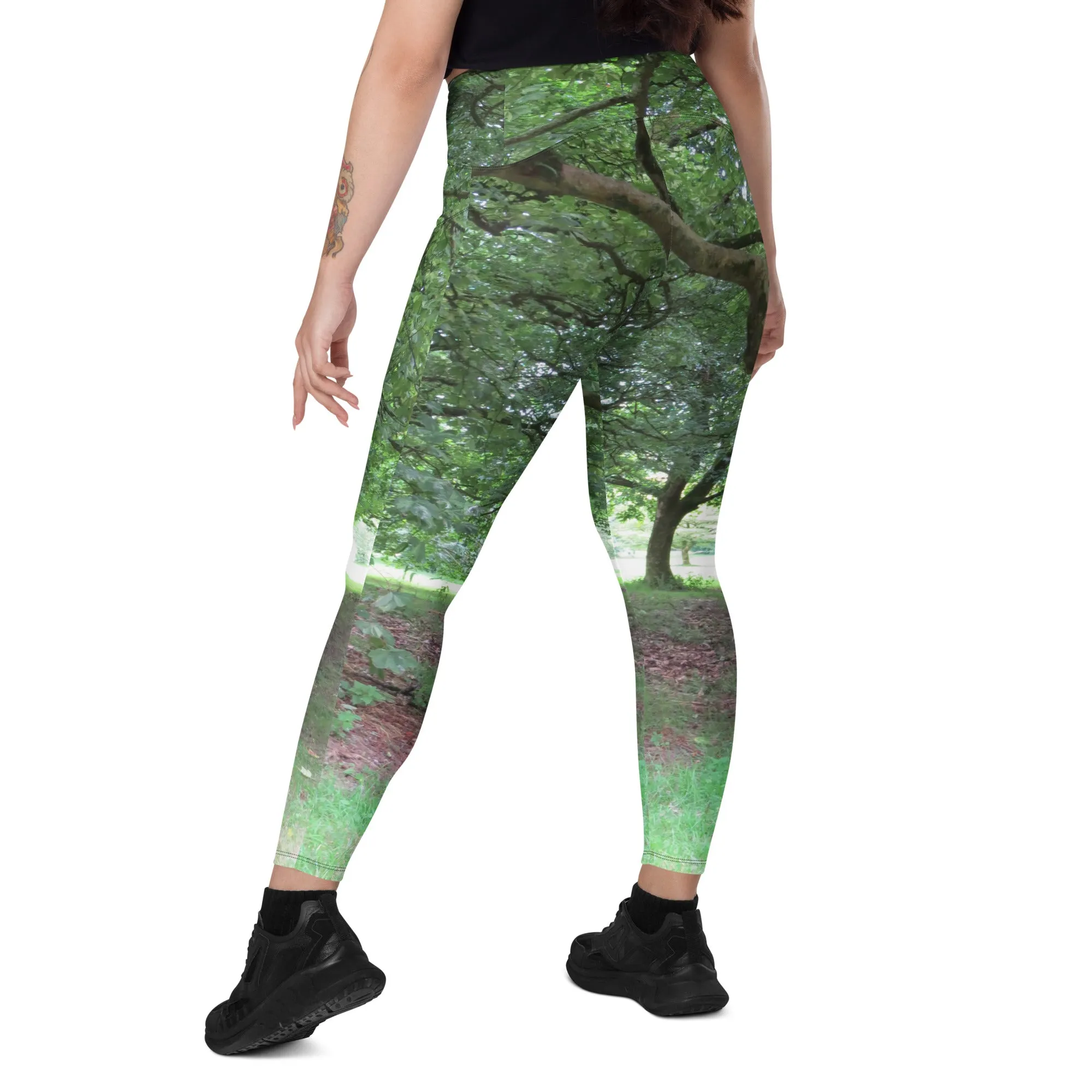 Nature: Legendary Irish Castle Grounds Leggings Straight Waist with Pockets