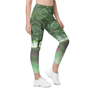 Nature: Legendary Irish Castle Grounds Leggings Straight Waist with Pockets