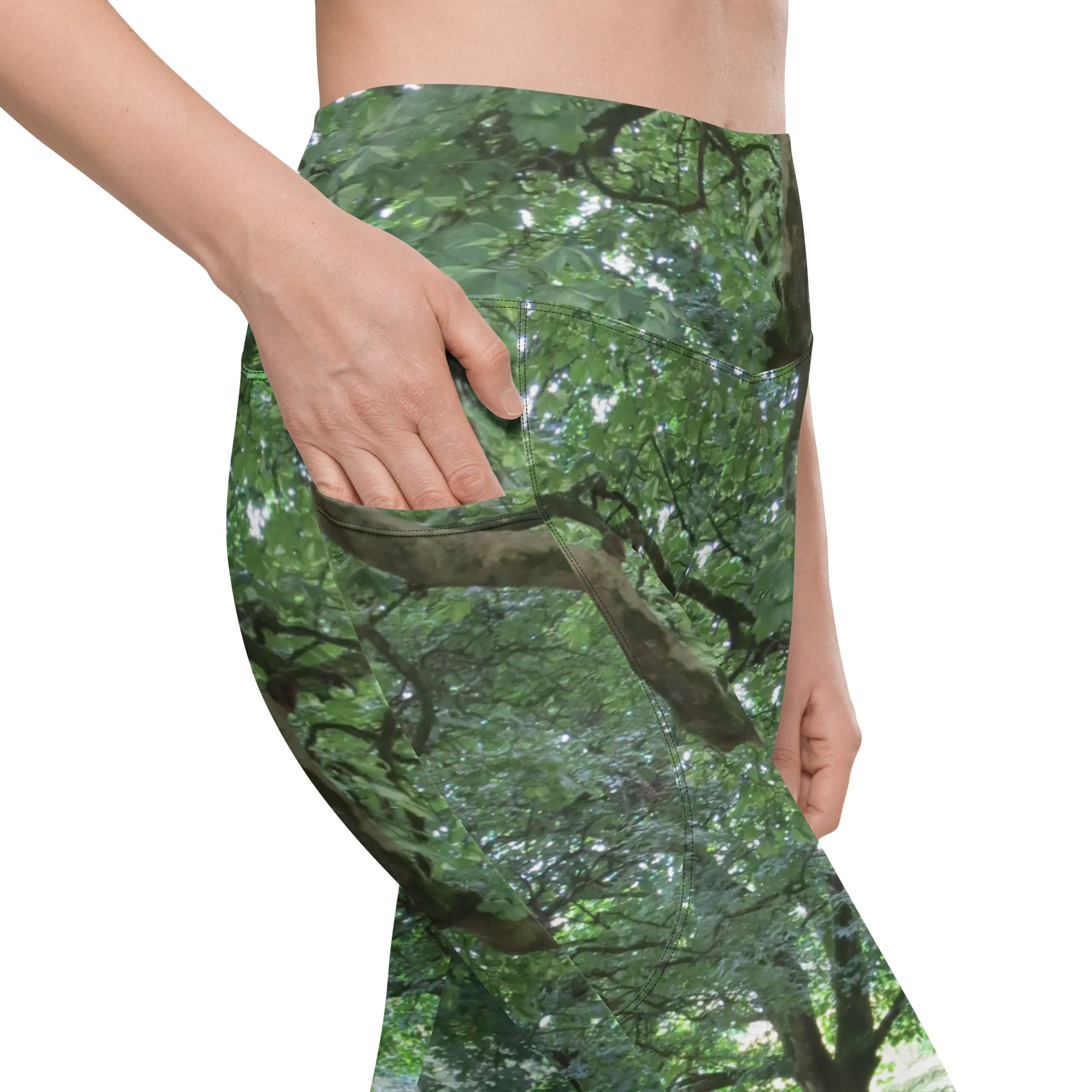 Nature: Legendary Irish Castle Grounds Leggings Straight Waist with Pockets