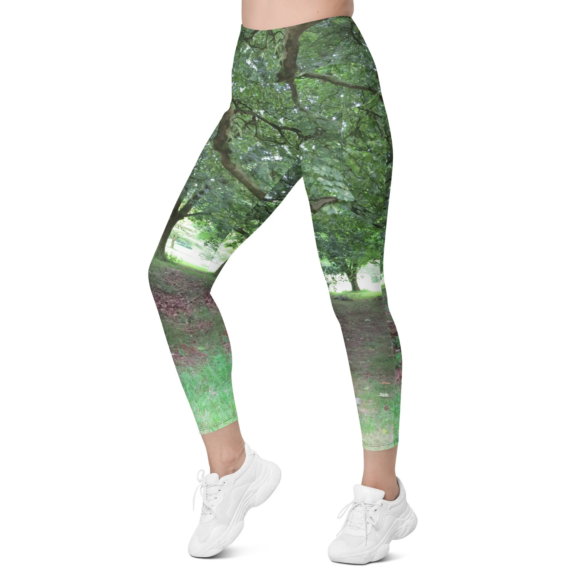 Nature: Legendary Irish Castle Grounds Leggings Straight Waist with Pockets