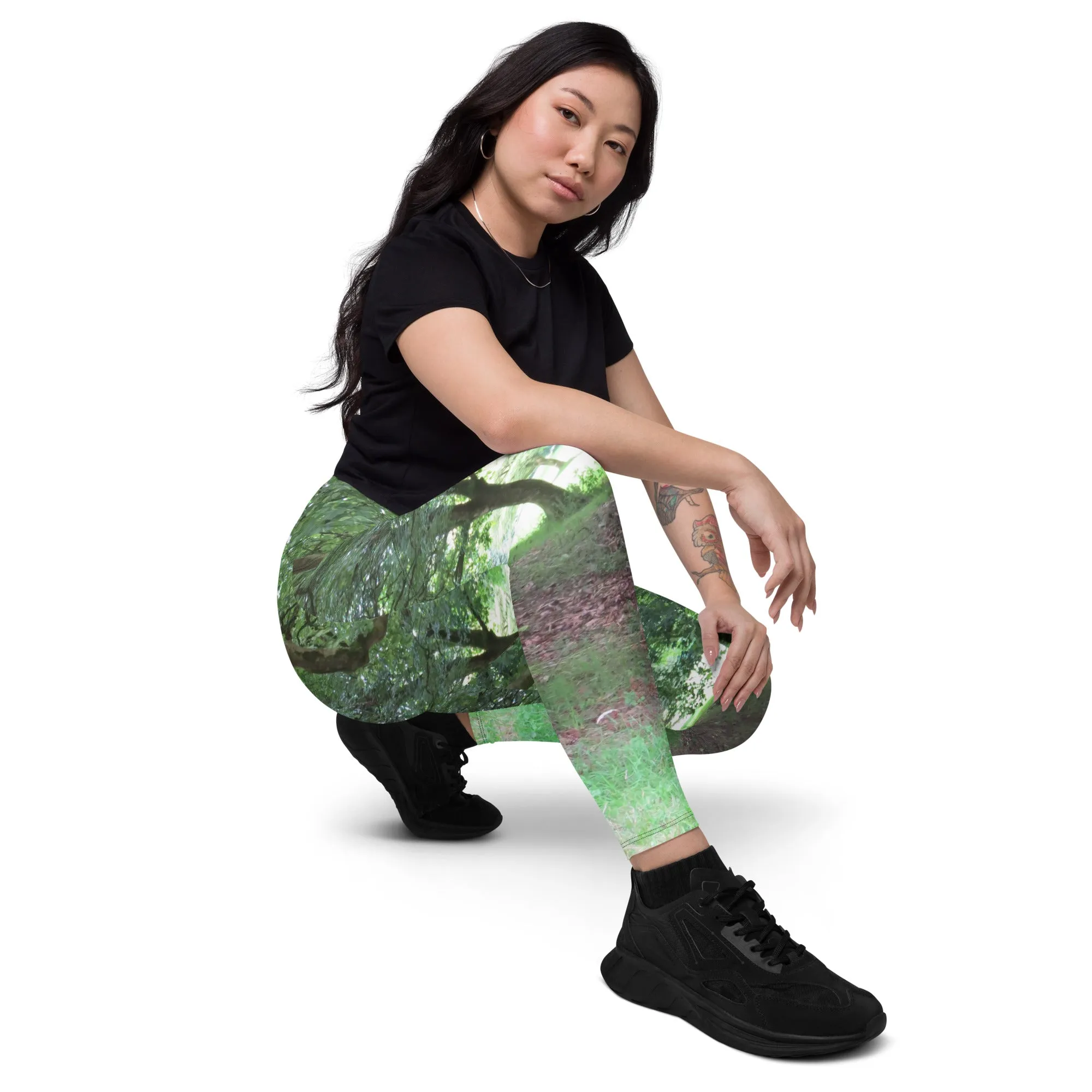 Nature: Legendary Irish Castle Grounds Leggings Straight Waist with Pockets