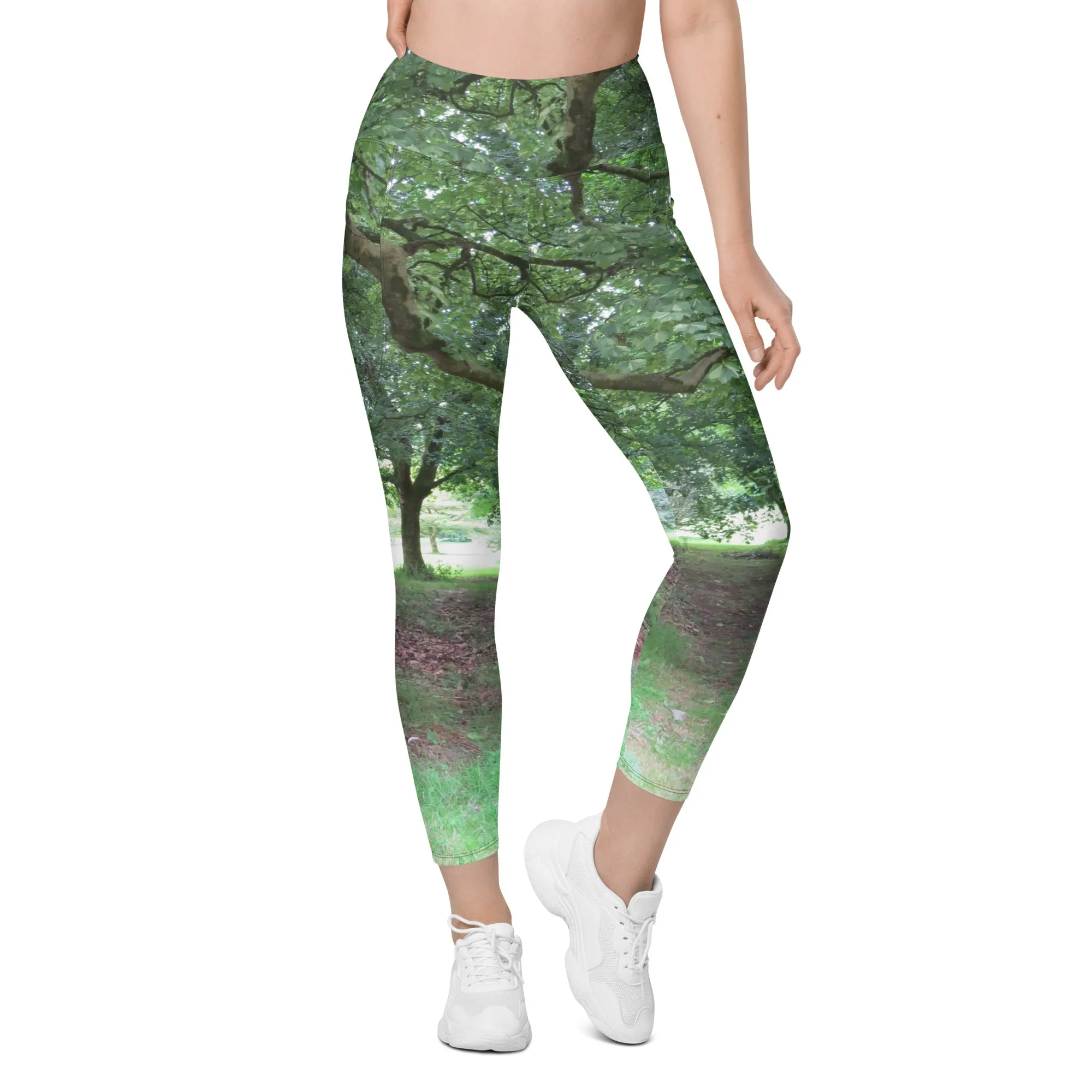 Nature: Legendary Irish Castle Grounds Leggings Straight Waist with Pockets
