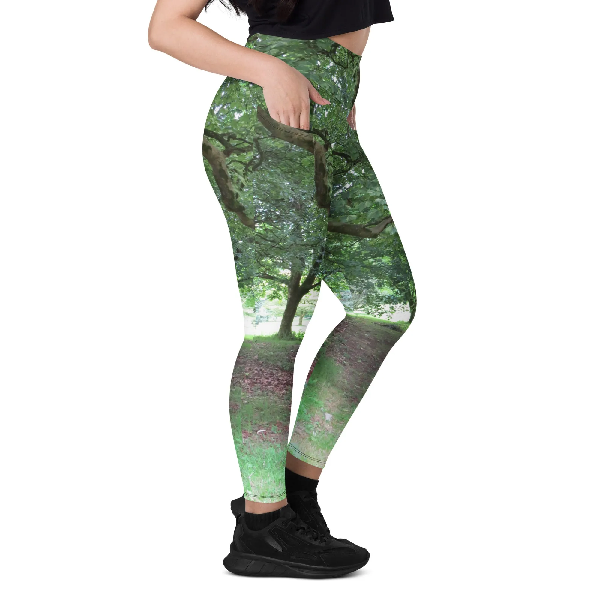Nature: Legendary Irish Castle Grounds Leggings Straight Waist with Pockets