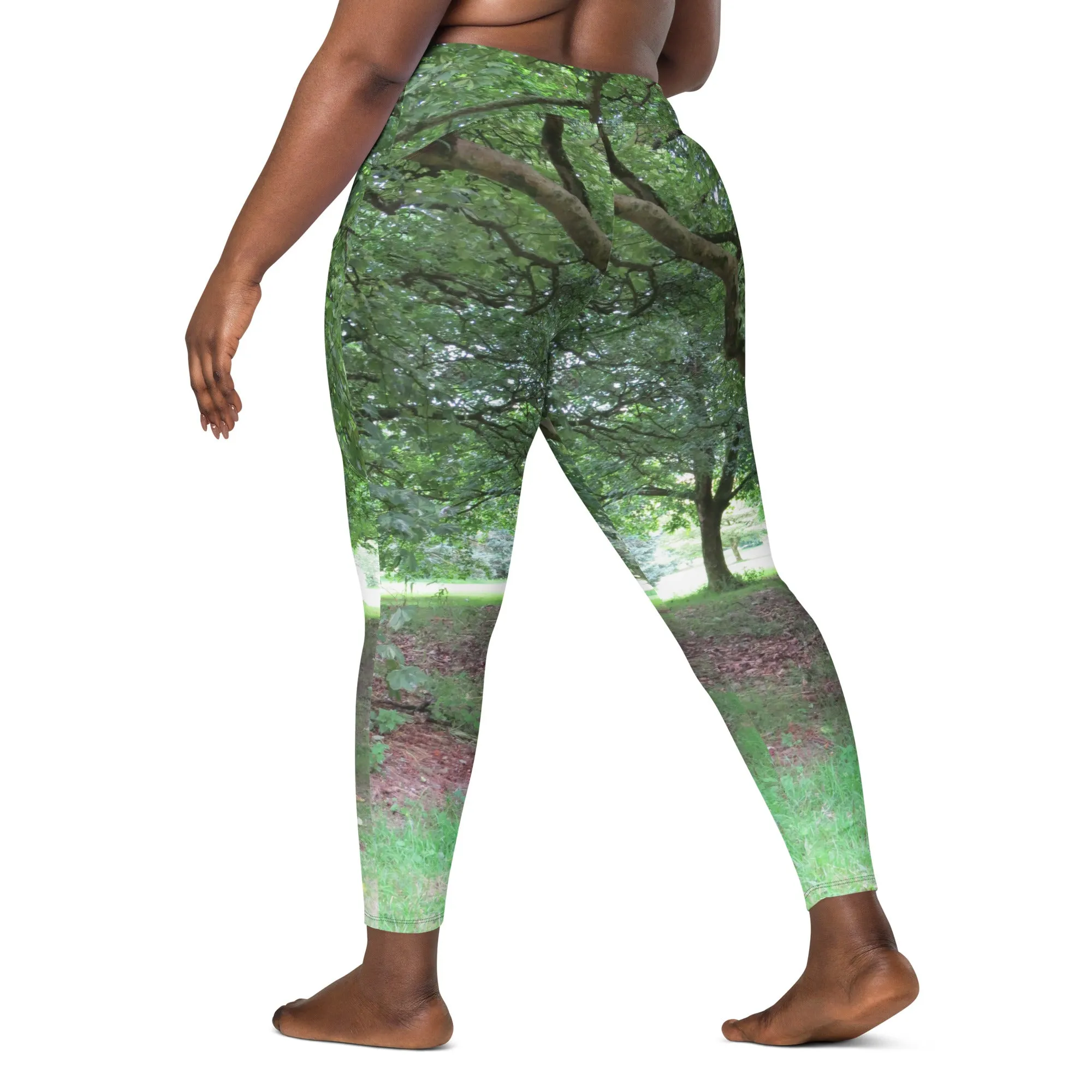 Nature: Legendary Irish Castle Grounds Leggings Straight Waist with Pockets