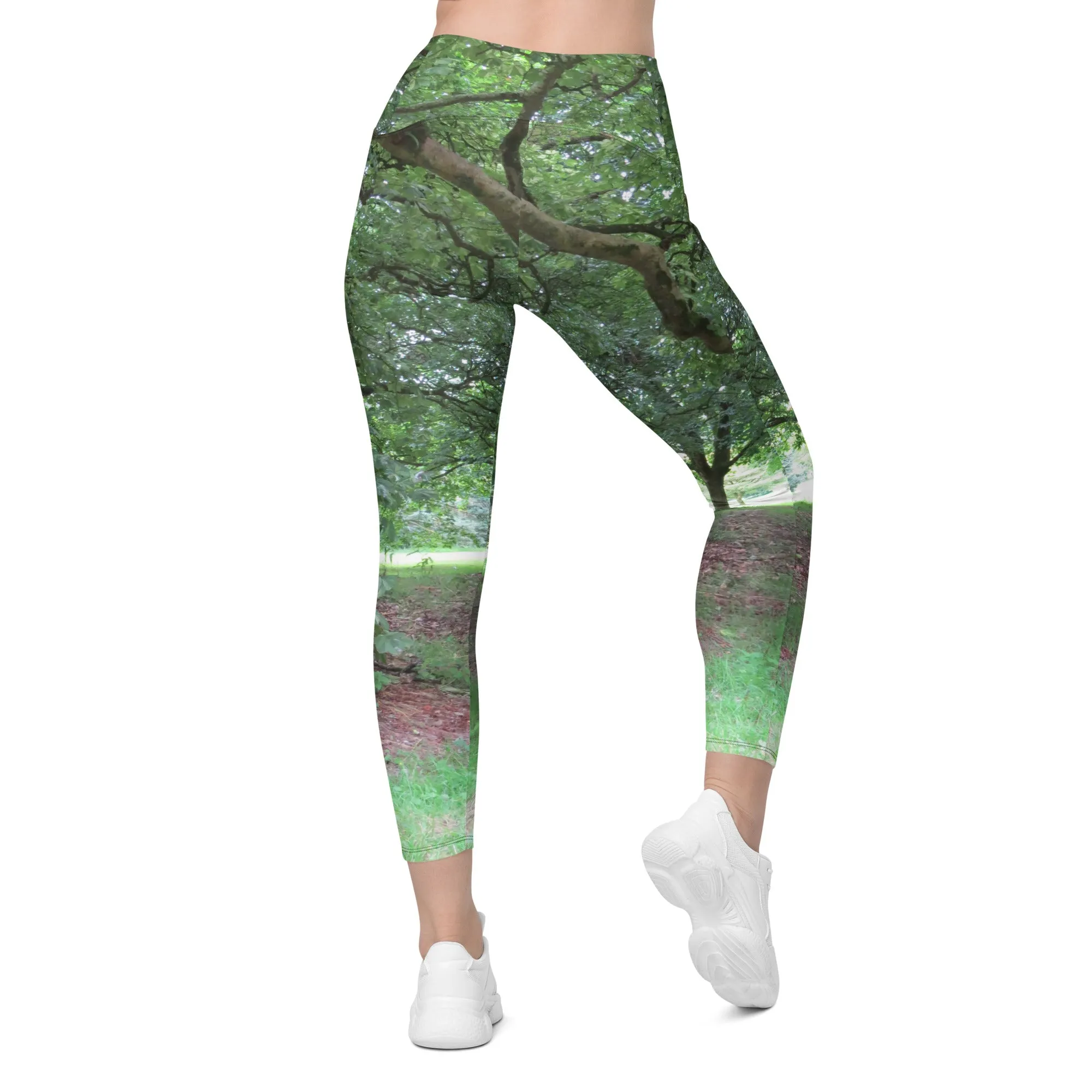 Nature: Legendary Irish Castle Grounds Leggings Straight Waist with Pockets