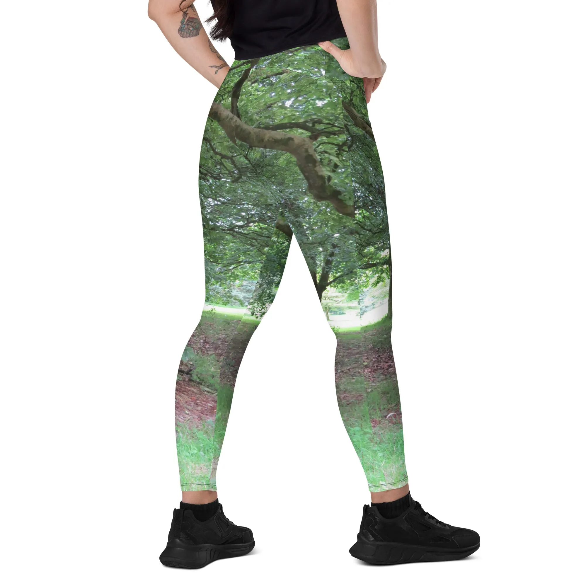 Nature: Legendary Irish Castle Grounds Leggings Straight Waist with Pockets