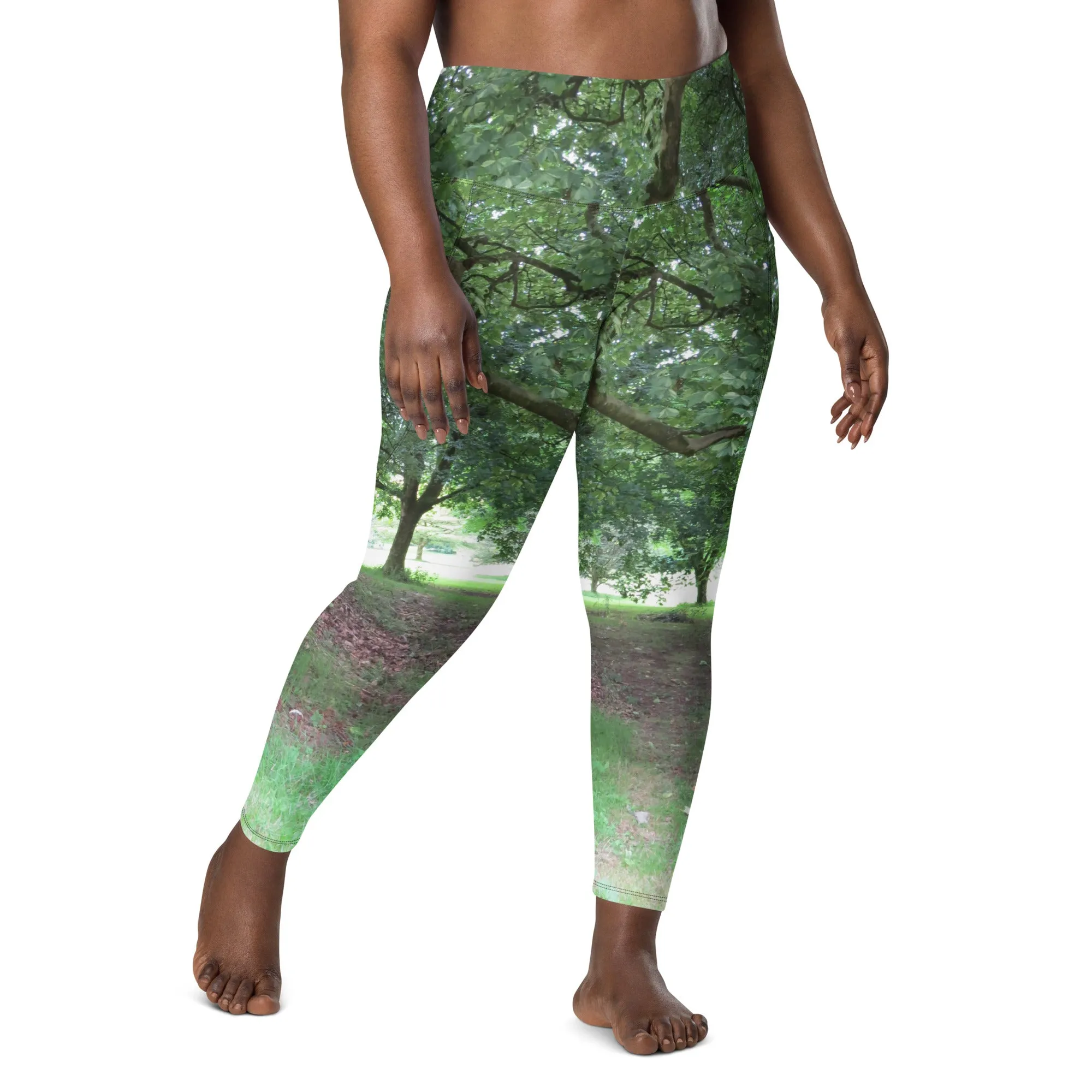 Nature: Legendary Irish Castle Grounds Leggings Straight Waist with Pockets