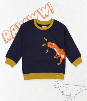 Navy Dinosaur Applique Sweatshirt