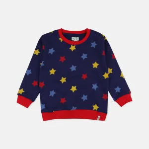 Navy Star Print Sweatshirt