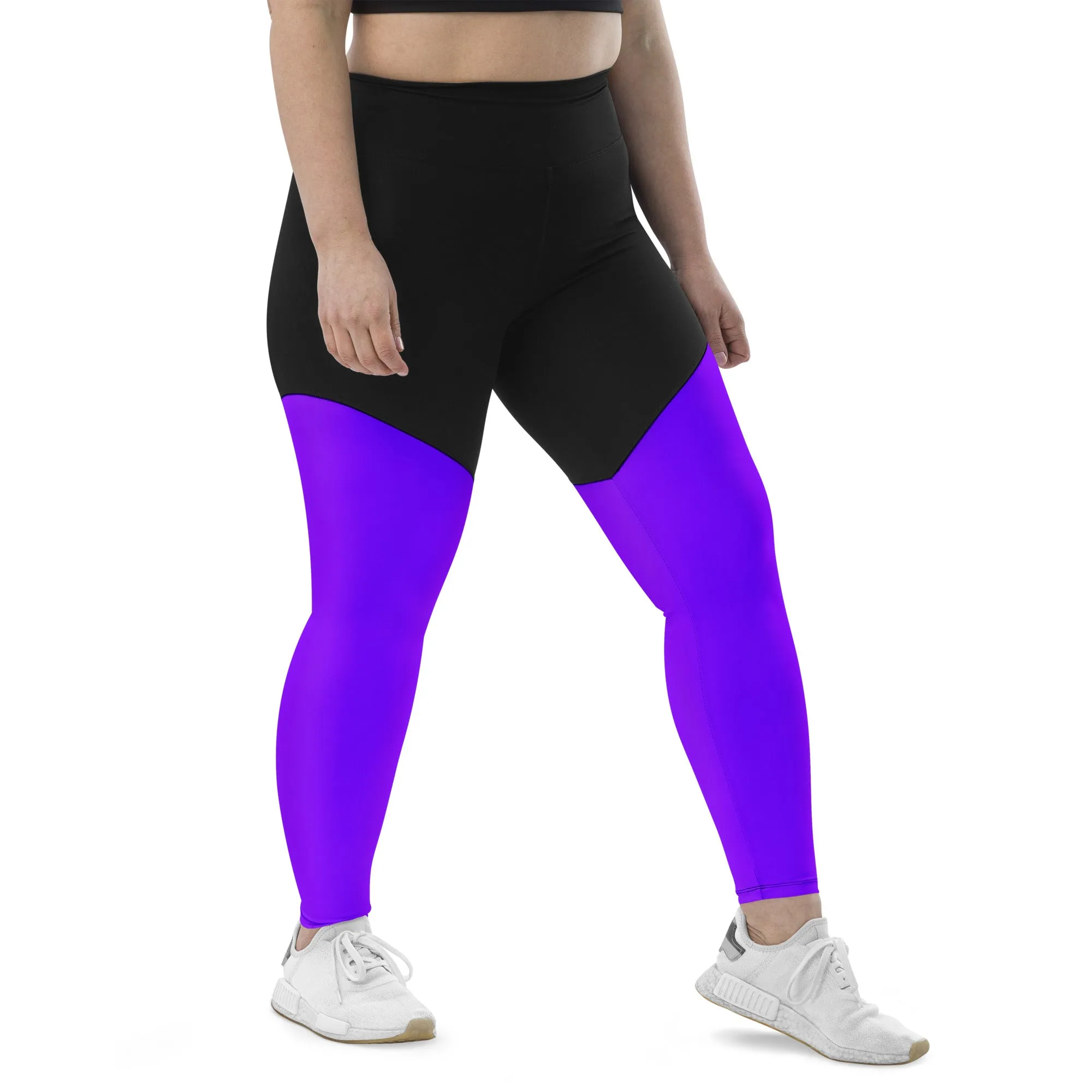 Neon Purple Sports Leggings with Pocket