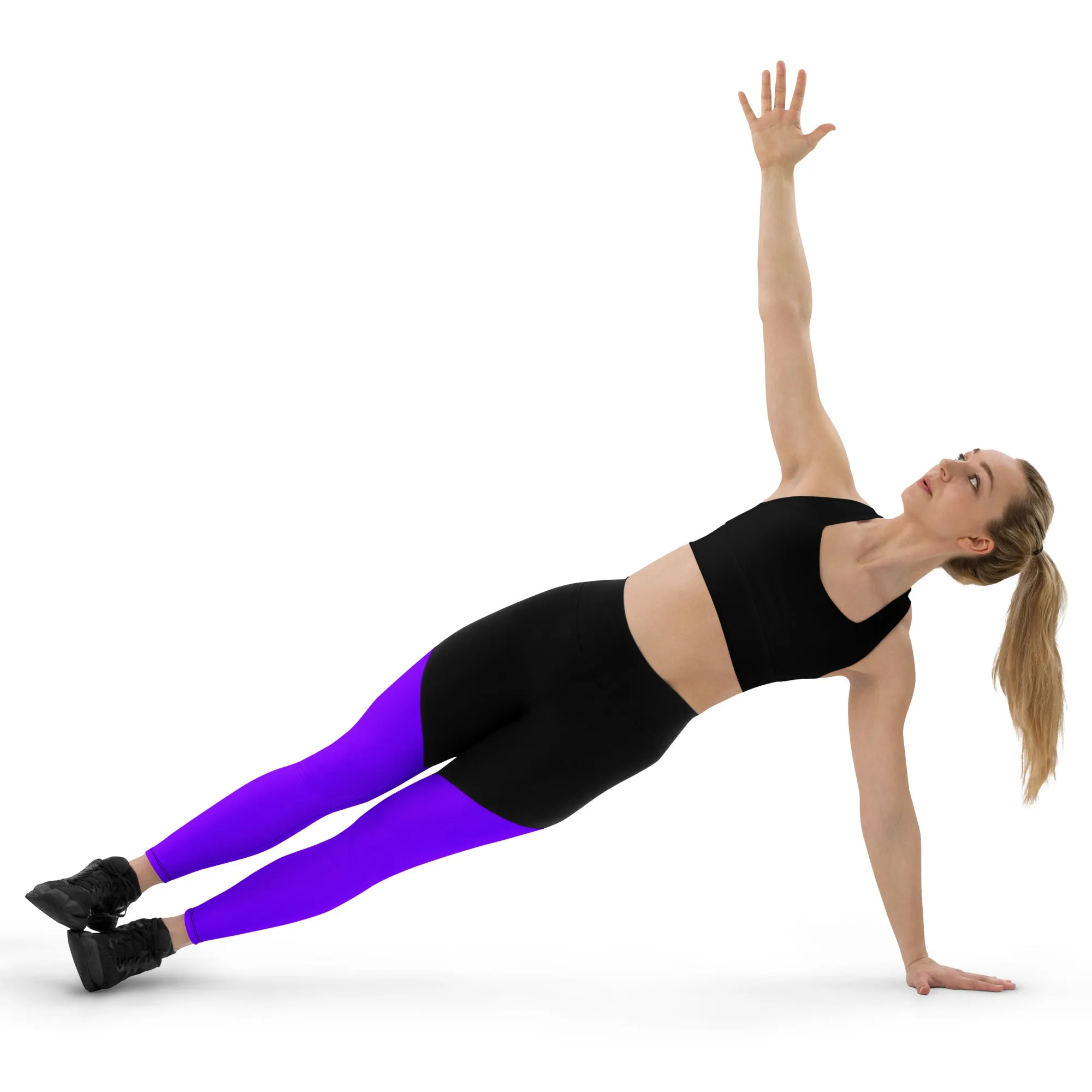 Neon Purple Sports Leggings with Pocket