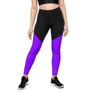 Neon Purple Sports Leggings with Pocket
