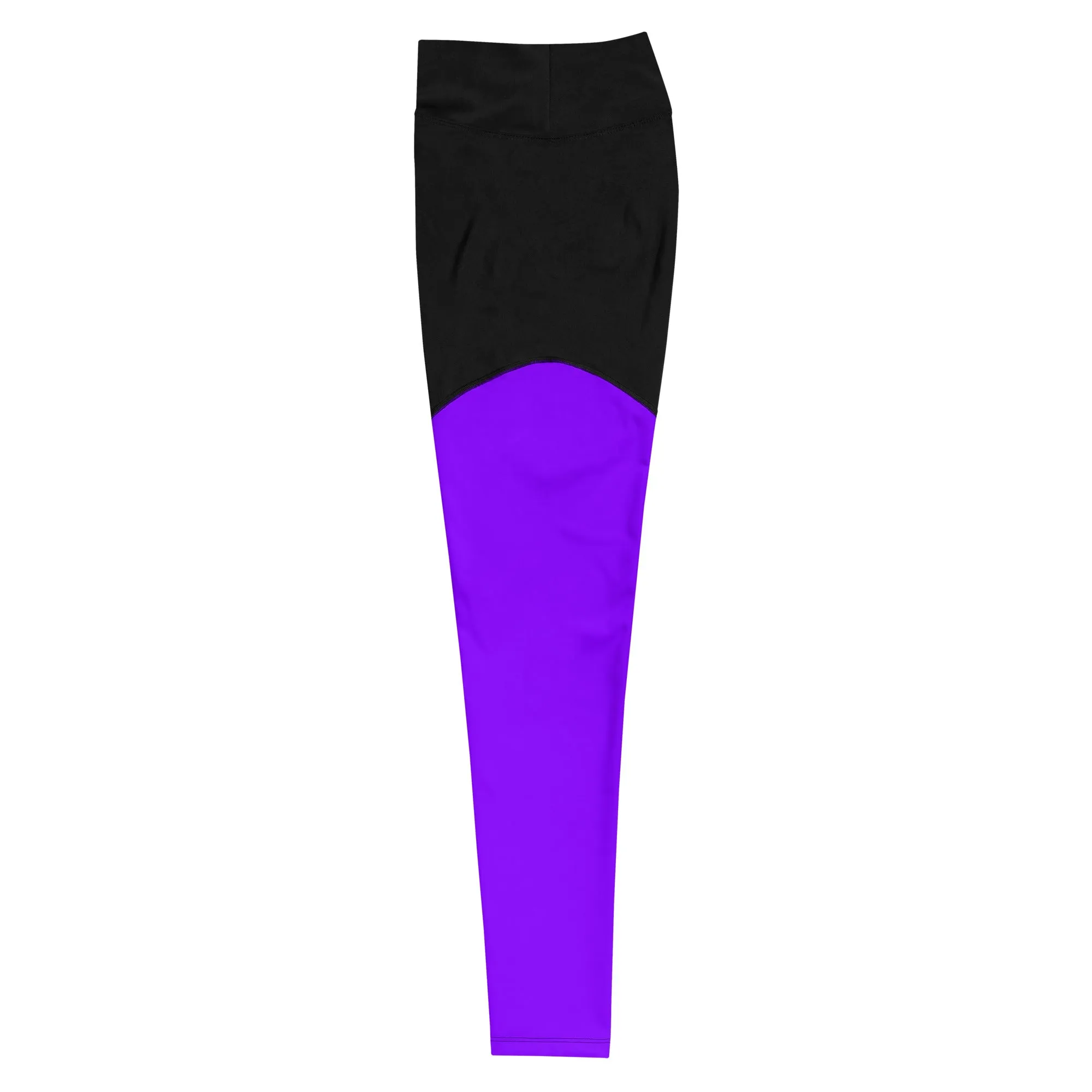 Neon Purple Sports Leggings with Pocket