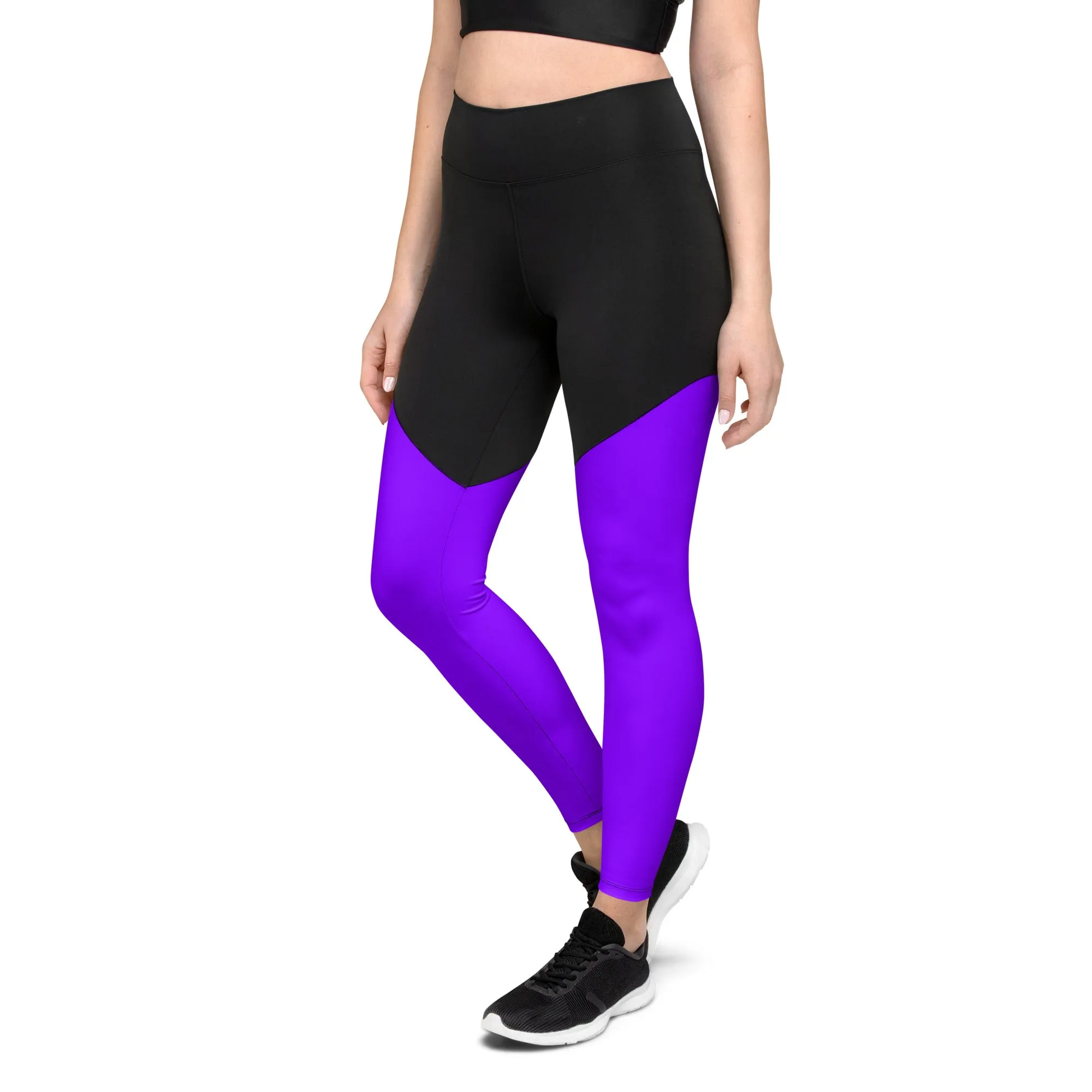 Neon Purple Sports Leggings with Pocket
