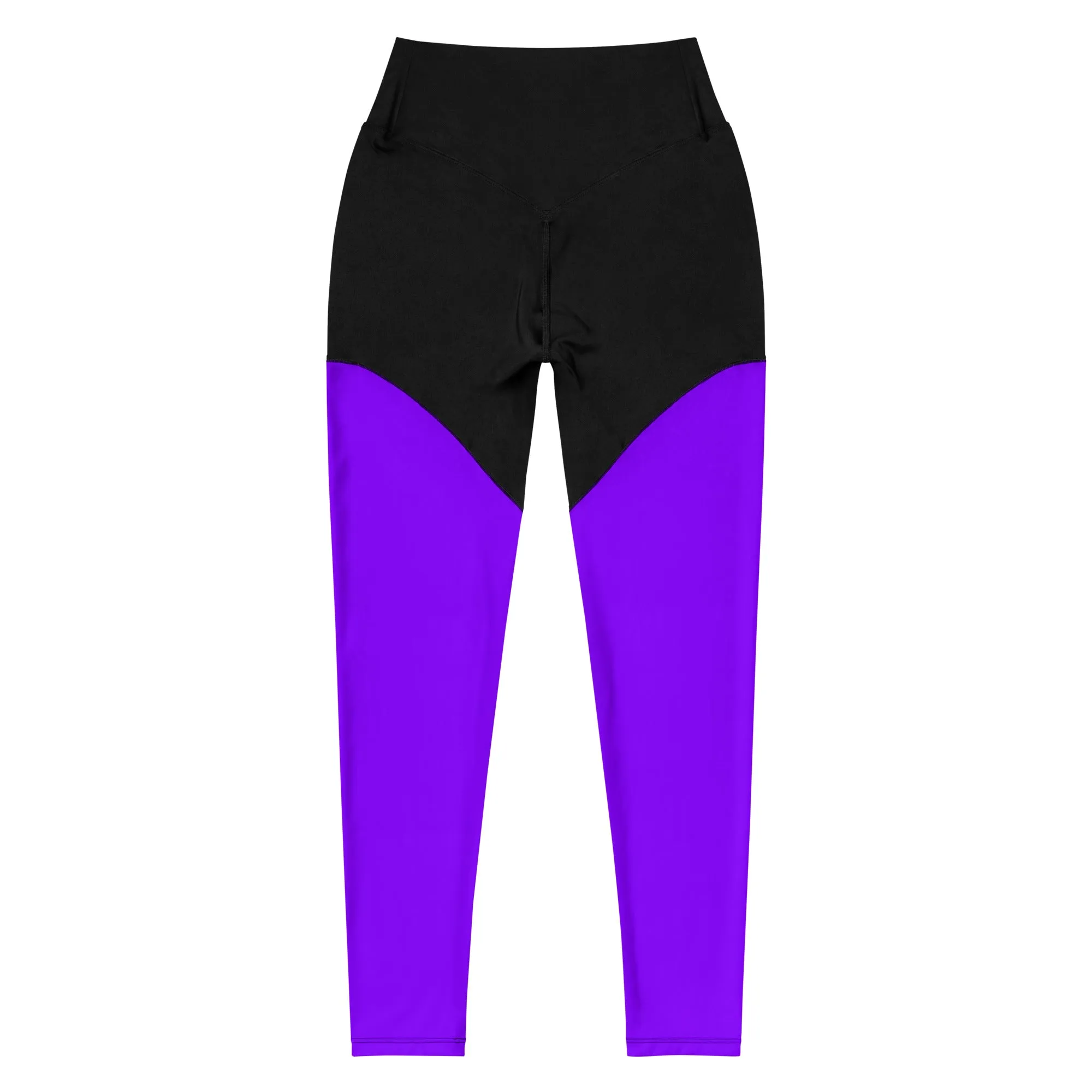 Neon Purple Sports Leggings with Pocket